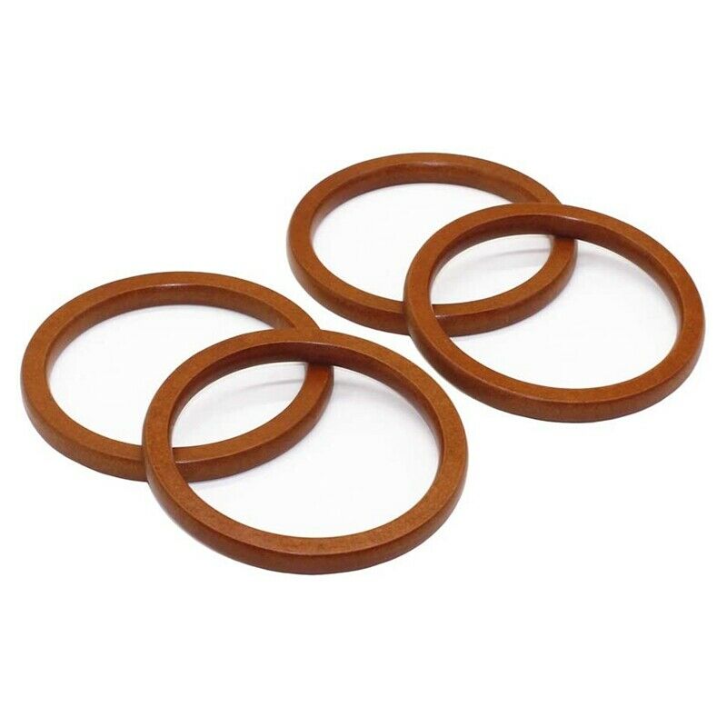 4PCS Wooden Round Shaped Handles Replacement for Handmade Bag Handbags PurseO4T4