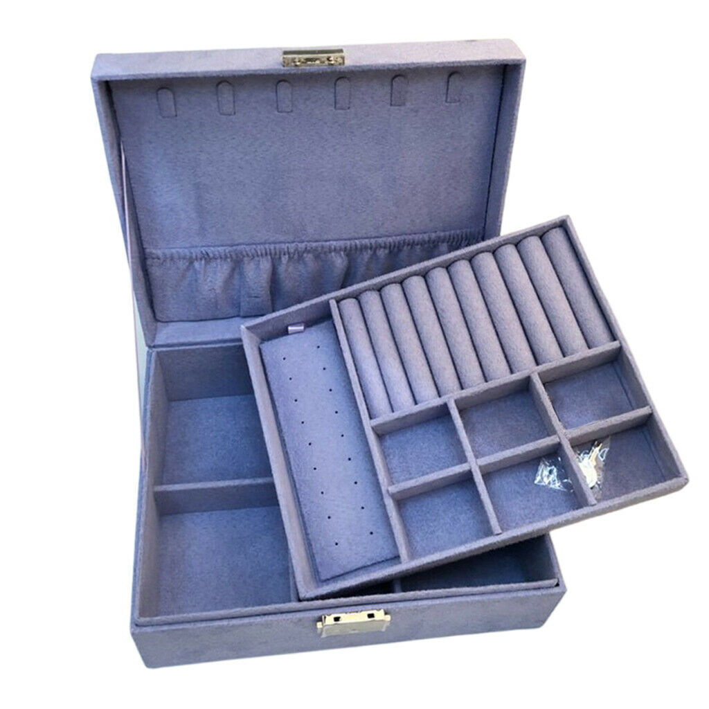 2Pcs Box Storage Lockable Necklace Bracelet Dispaly Showcase Containers