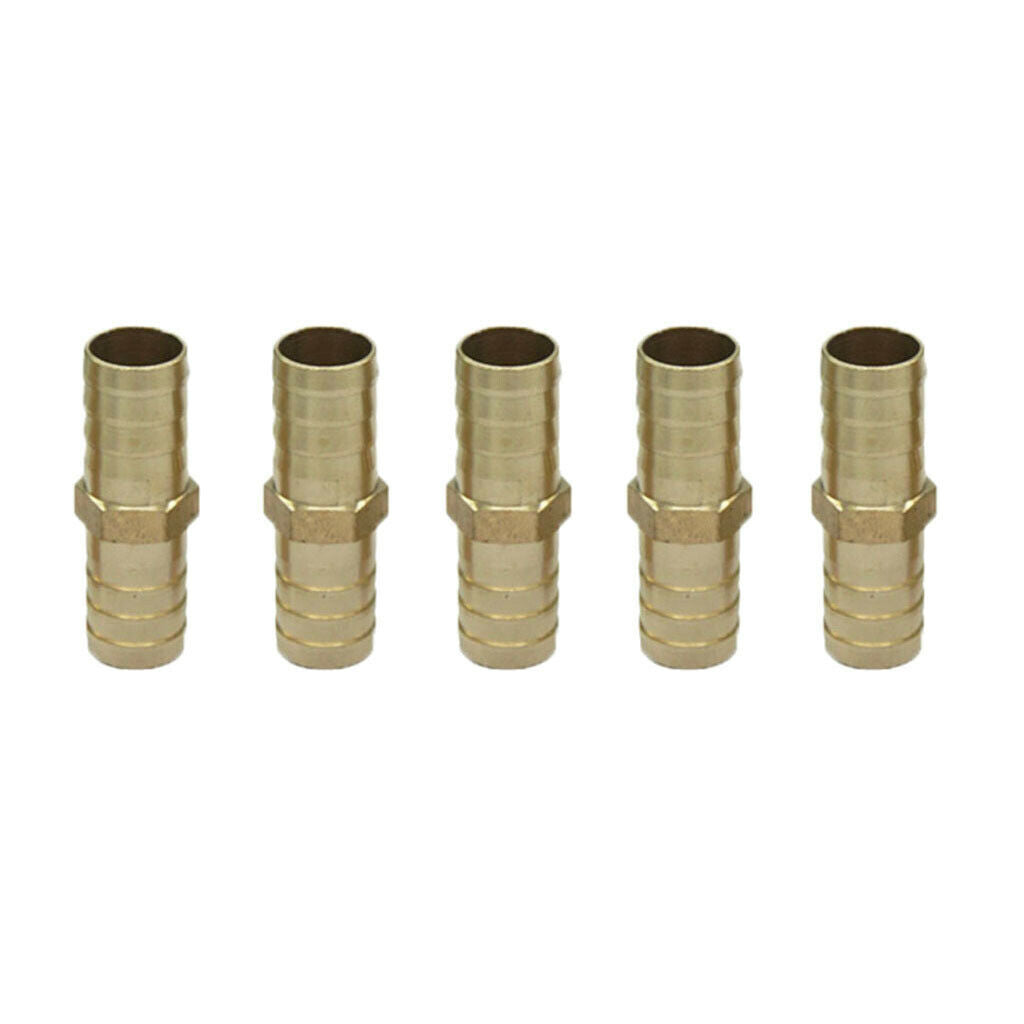 Brass Barbed Hose Tube Pipe Pagoda Fitting Coupler Connector 5Pcs 16mm-16mm
