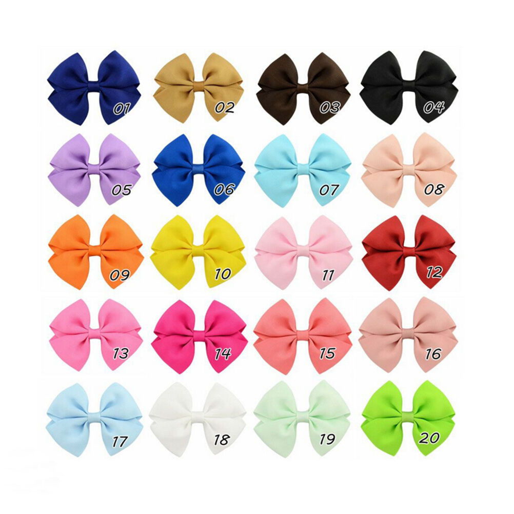 20pcs Baby Kids Girls Grosgrain Ribbon Bow Hair Clip Hairpin Alligator Clips SJ