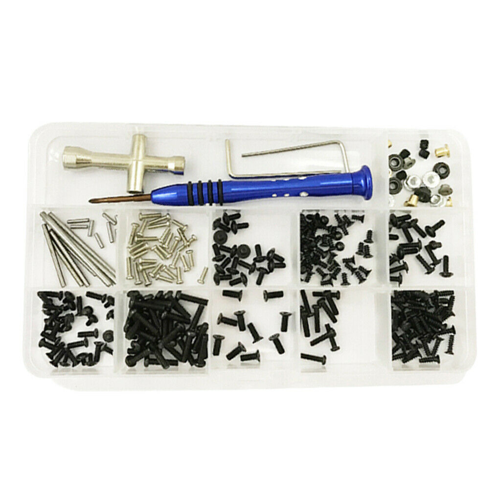 316 Pieces RC Screws Kit Repair Tool Metal Screws & Nuts Set with Hexagon Wrench