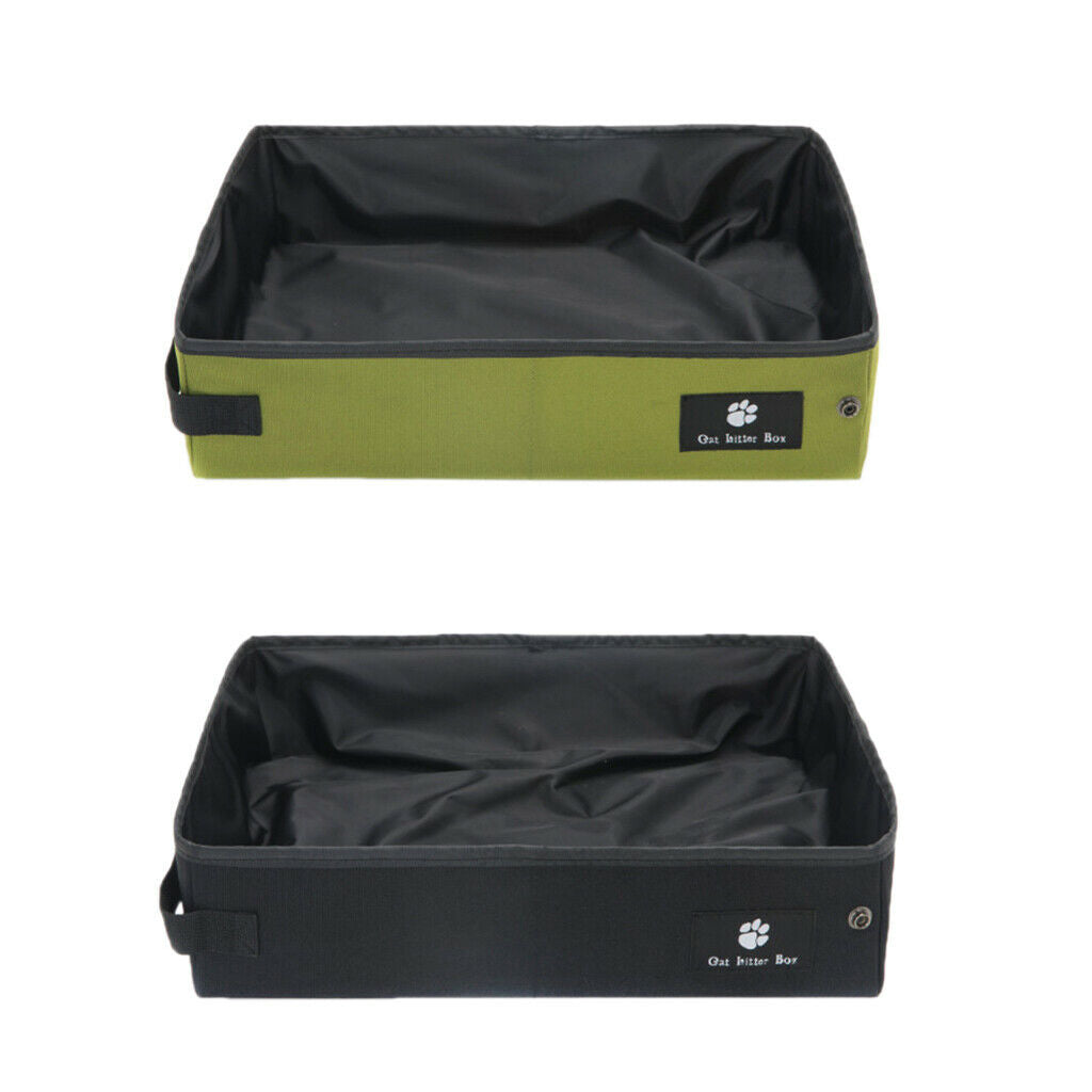 Pet Cat Litter Waterproof Box Kitty Toilet Seat Collapsible Toilet Black S