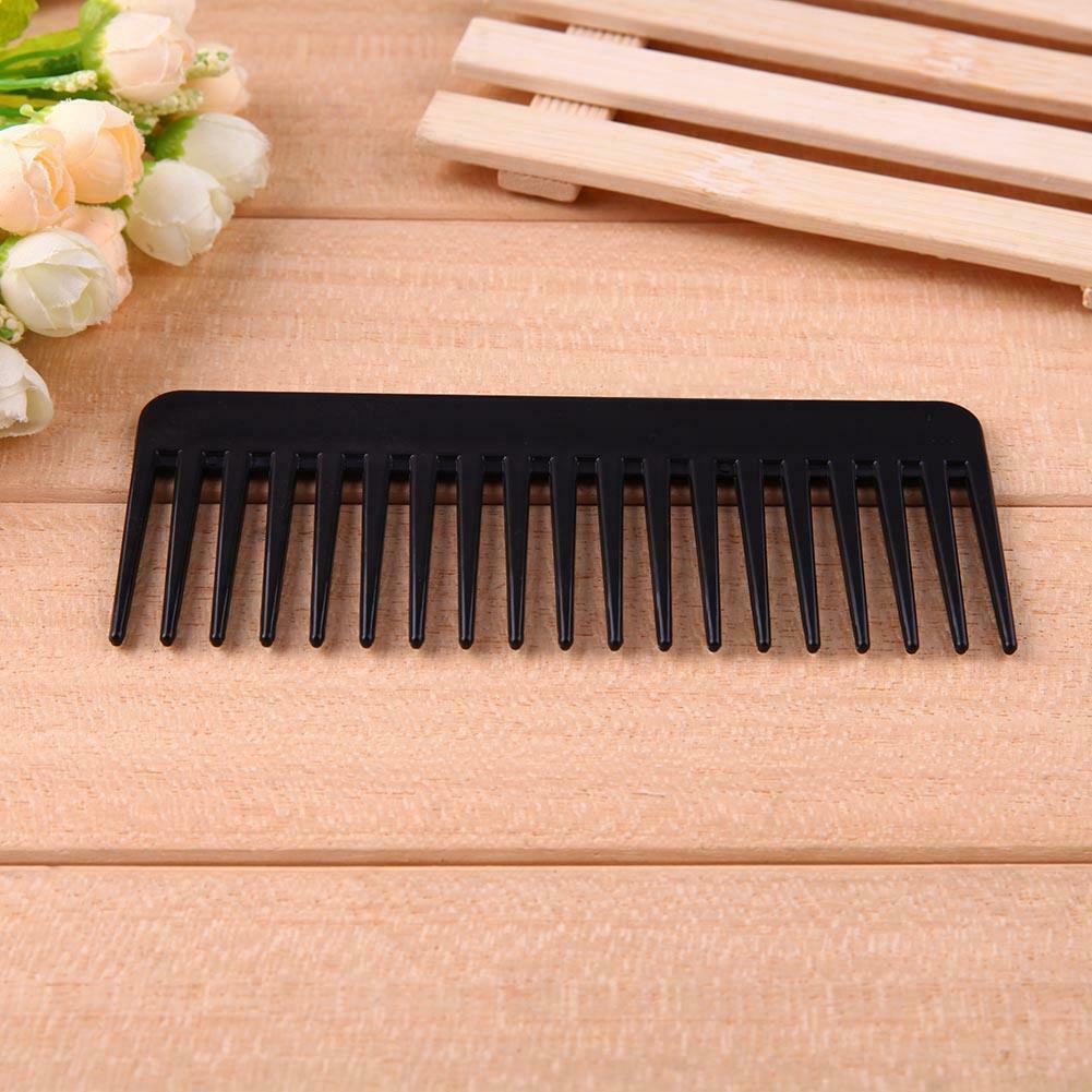 Black Plastic Wide Teeth Comb Wavy Hair Styling Detangling Wide Comb @