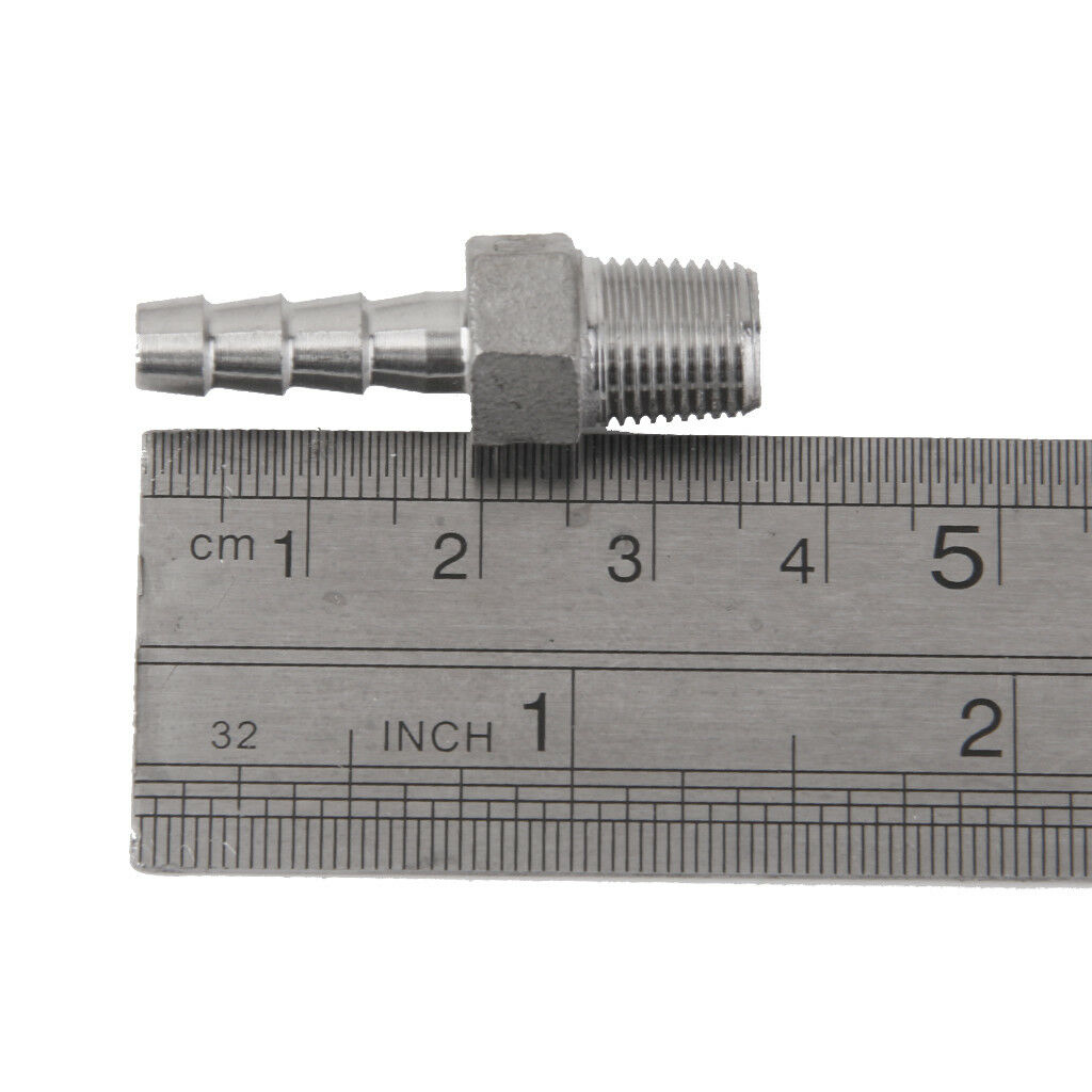 2pcs 1/8'' Male Thread Pipe Fitting x 6mm Barb Hose Tail Connector NPT