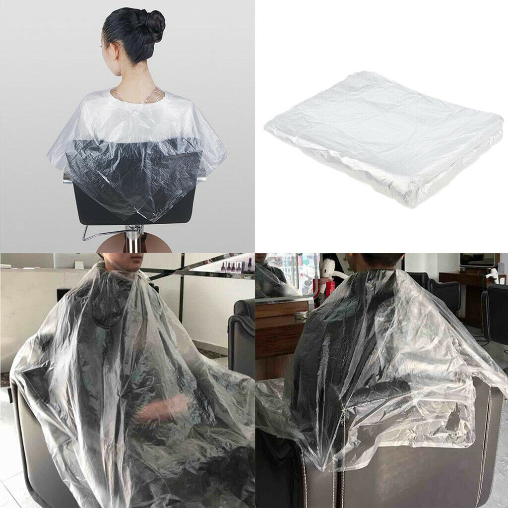 200Pcs Disposable Hair Cutting Cape Clear Home DIY Hair Salon Gowns Barber Capes