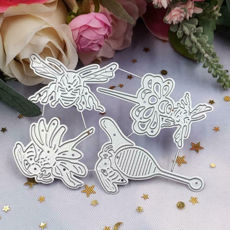 Bee Metal Cutting Dies Stencil DIY Scrapbooking Album Paper Card Template Mold