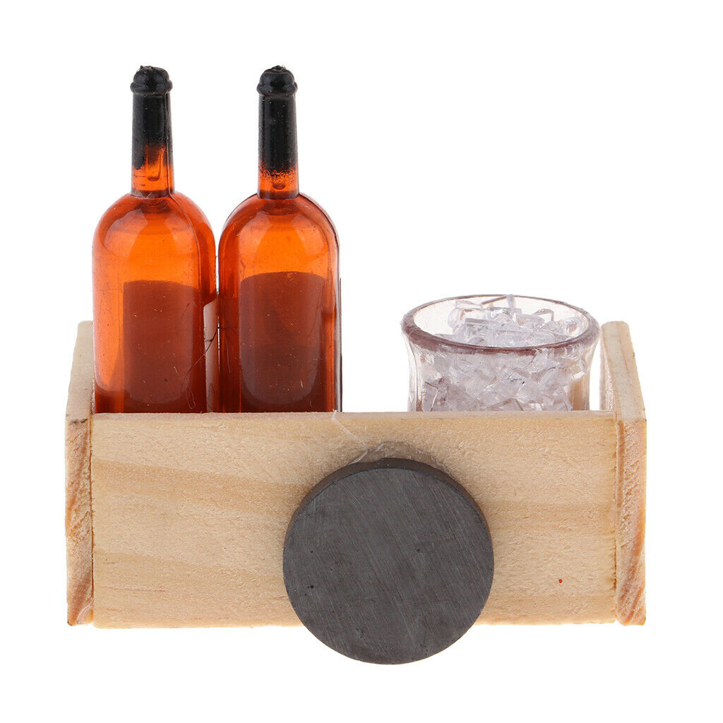 Modern Bar Decoration Drink Wine Champagne Beer Bottles With Magnet Wooden