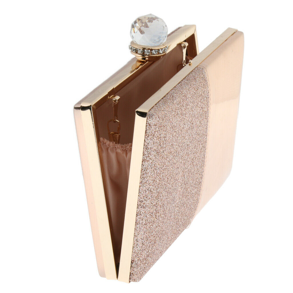 Womens Glitter Wedding Patent Leather Handbag Evening Party Clutch Bag Purse -