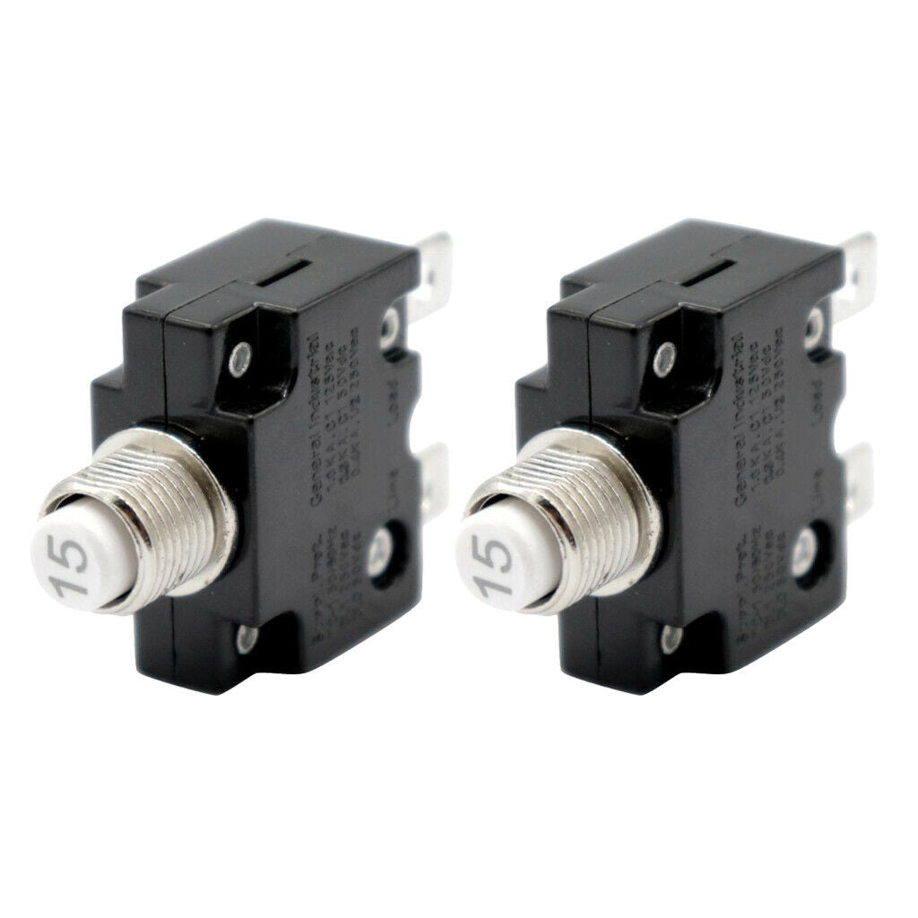 2x Car Auto Circuit Push Button Circuit Breaker with Quick Connect Terminals