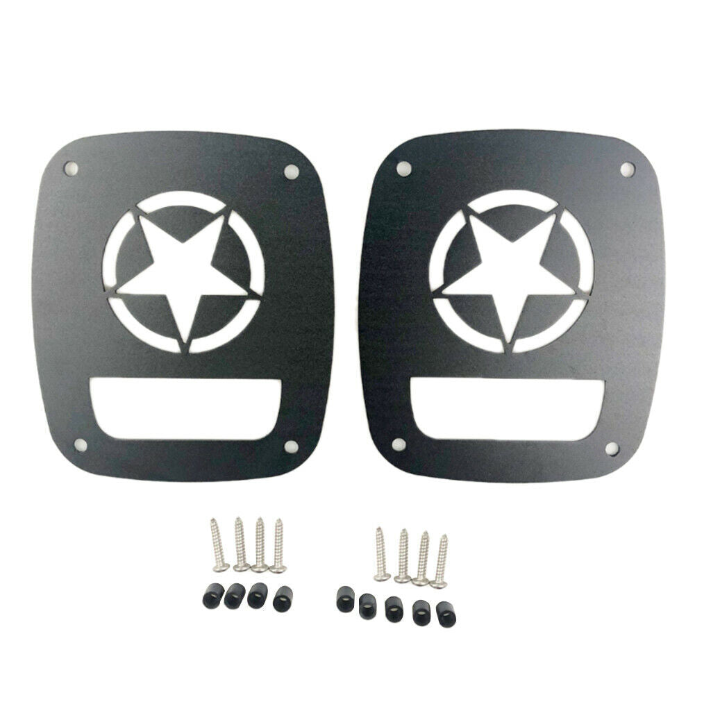 2 Pieces Tail Light Lamp Cover Protector Guard For Jeep Wrangler Black