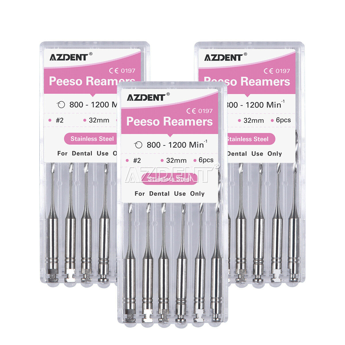 10 X Dental Peeso Reamer Root Canal Drill Bur 32mm #2 Stainless Steel for Endo