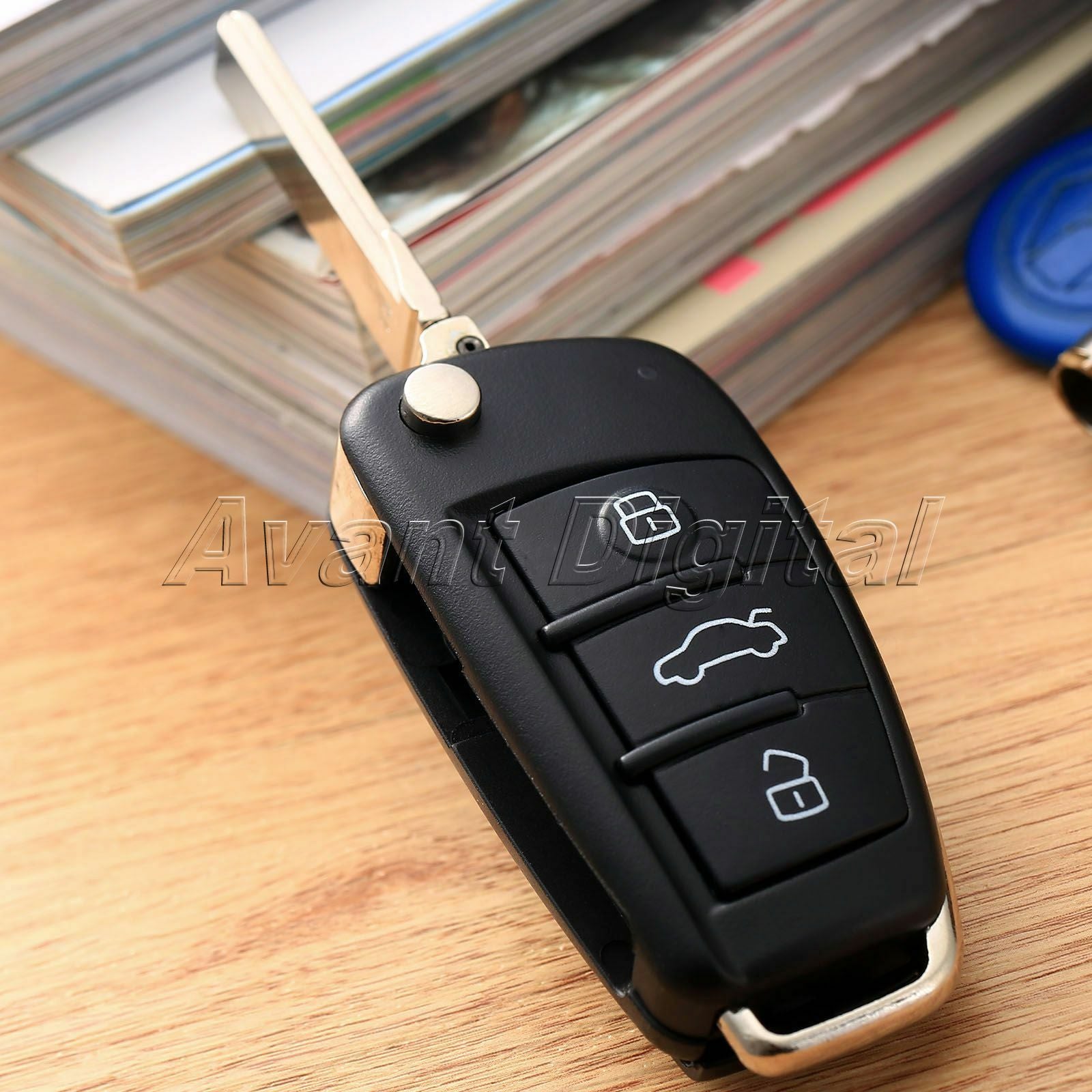 Black Folding Flip Remote Key Fob Shell Case For  A2 A3 A4 A6 A6L A8 TT