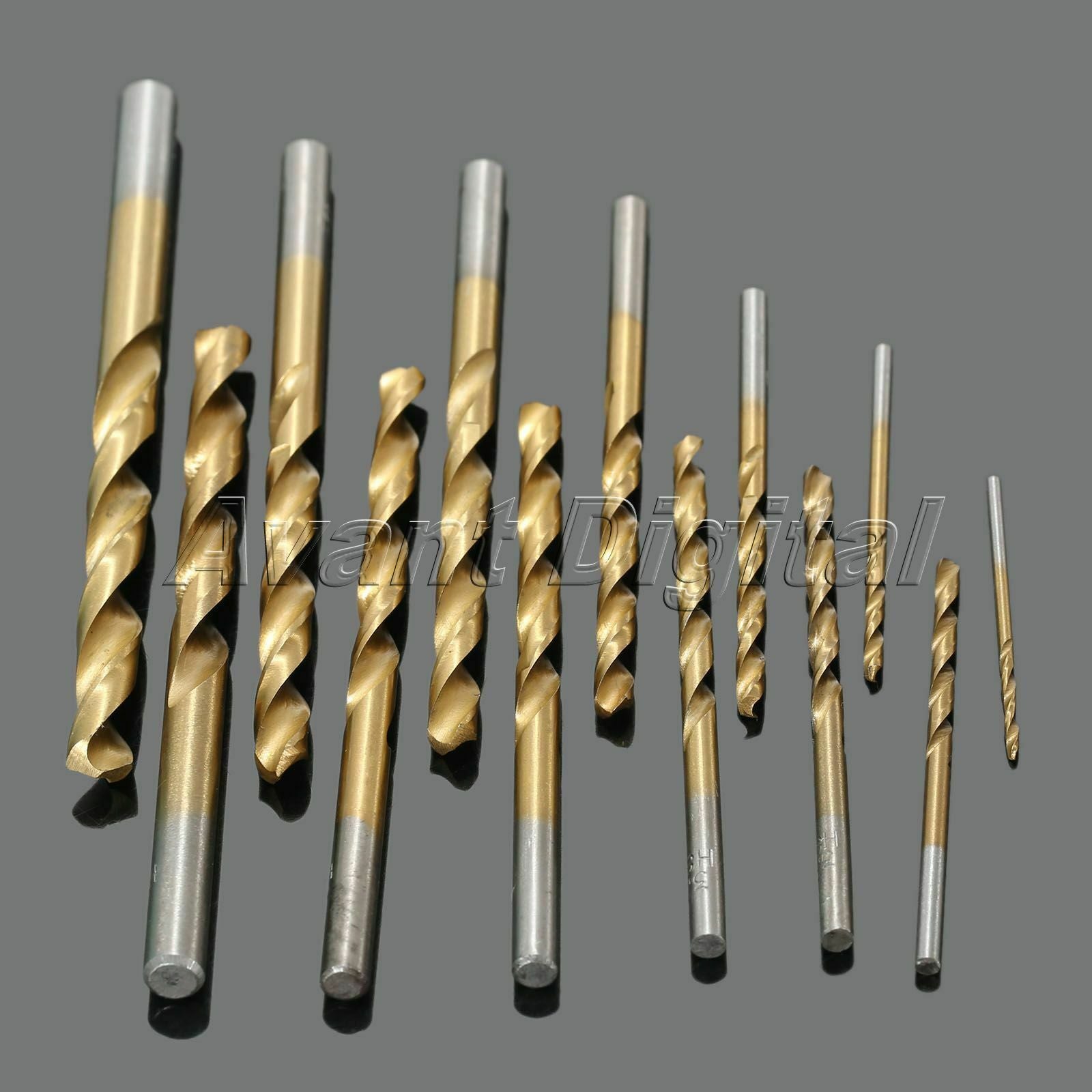 13pcs/Set Metric Titanium Coated 1.5mm-6.5mm HSS Twist Drill Bits Straight Shank