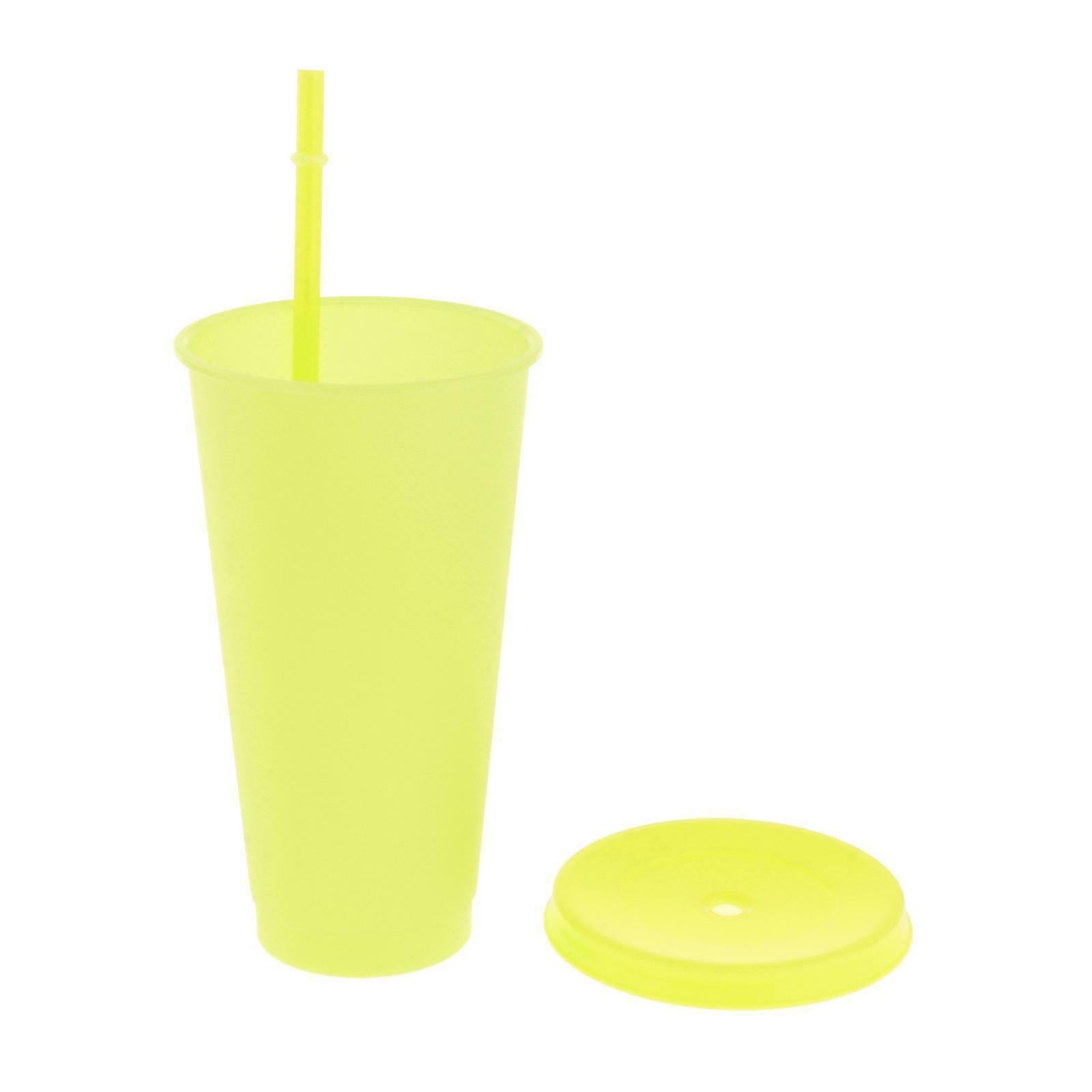 5x Color Changing Cup With Straw Lid Cold Drink Cup Water Tumblers Mix Color