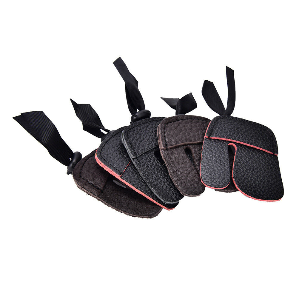 Finger Tab Guard Protector Glove Cow PU Leather Archery Shooting Hunting .l8