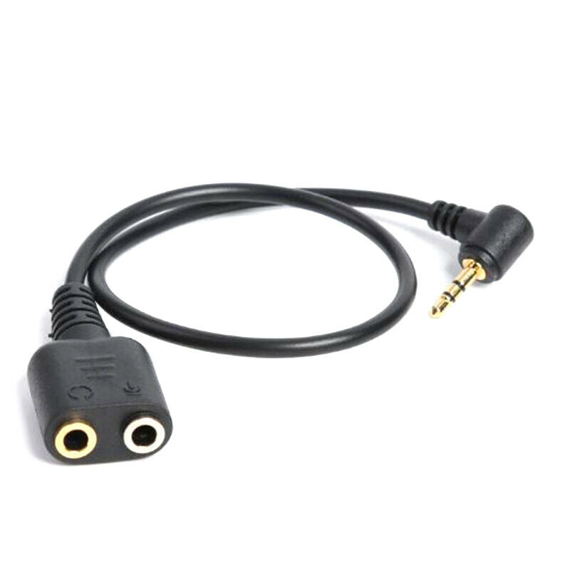 Black 2.5mm Plug To 3.5mm Headphone+Mic Jack Adapter Cable For Panasonic PRKU SJ