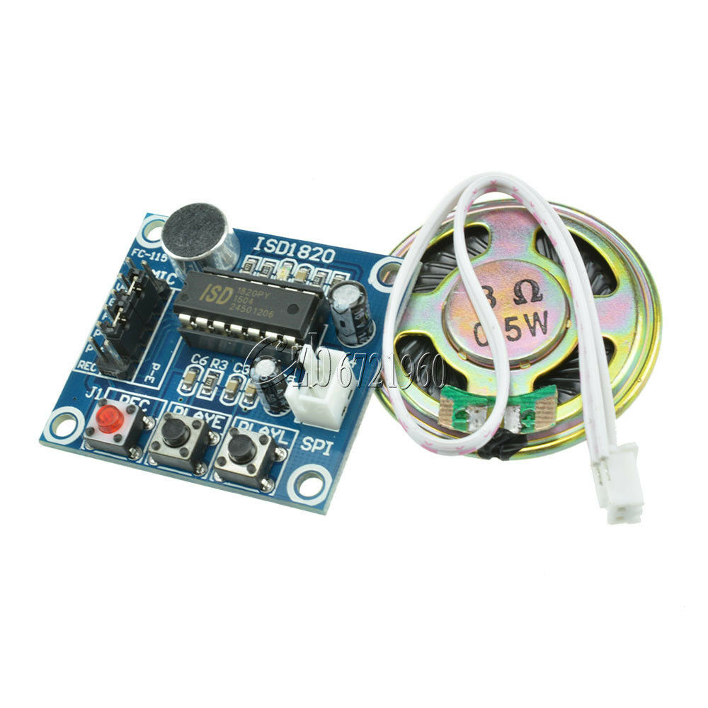 2pcs Loudspeaker+ISD1820 Sound Voice Recording Playback Module Mic Sound Audio