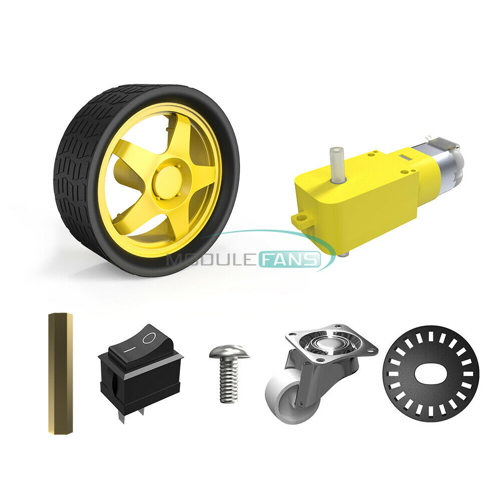 2PCS Durable 2WD Smart Robot Chassis Kit/Speed encoder Box 2 motor 1:48 Arduino