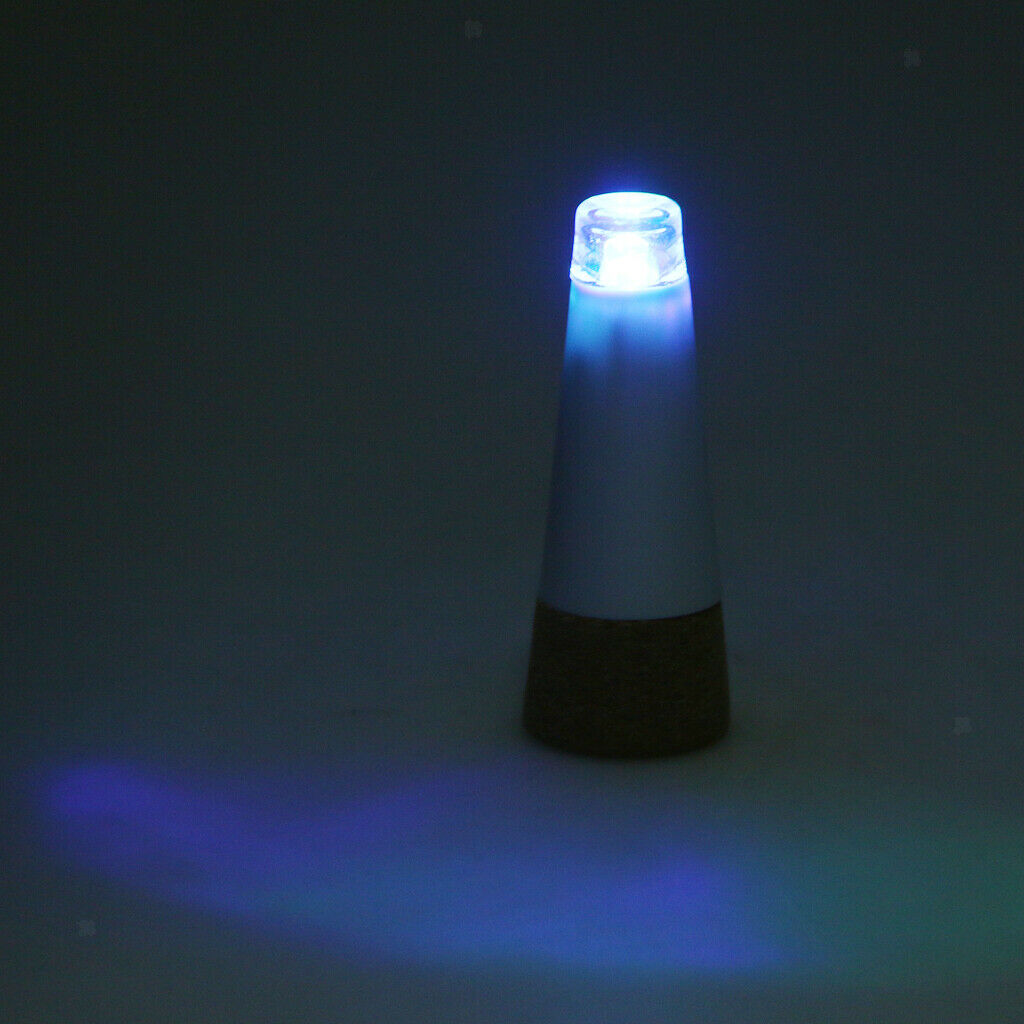 USB Rechargeable Wine Cork Stopper LED Night Light Party Decor Blue