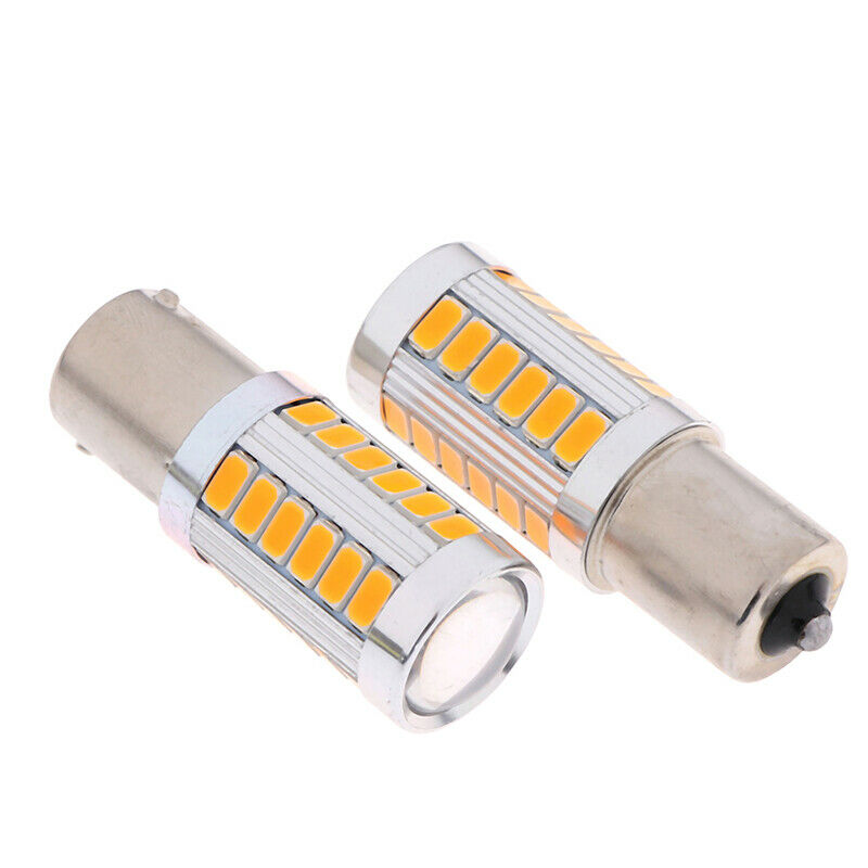 2x 1156 BA15S P21W 33 SMD LED Daytime Running Light Yellow Bulb Super Bri.l8