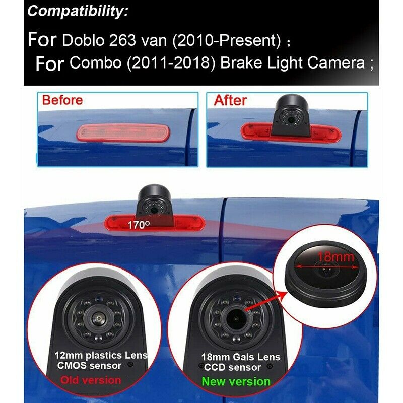 Car High Brake Light Reversing Camera Rear View Camera for FIAT Doblo 263 OPELU7