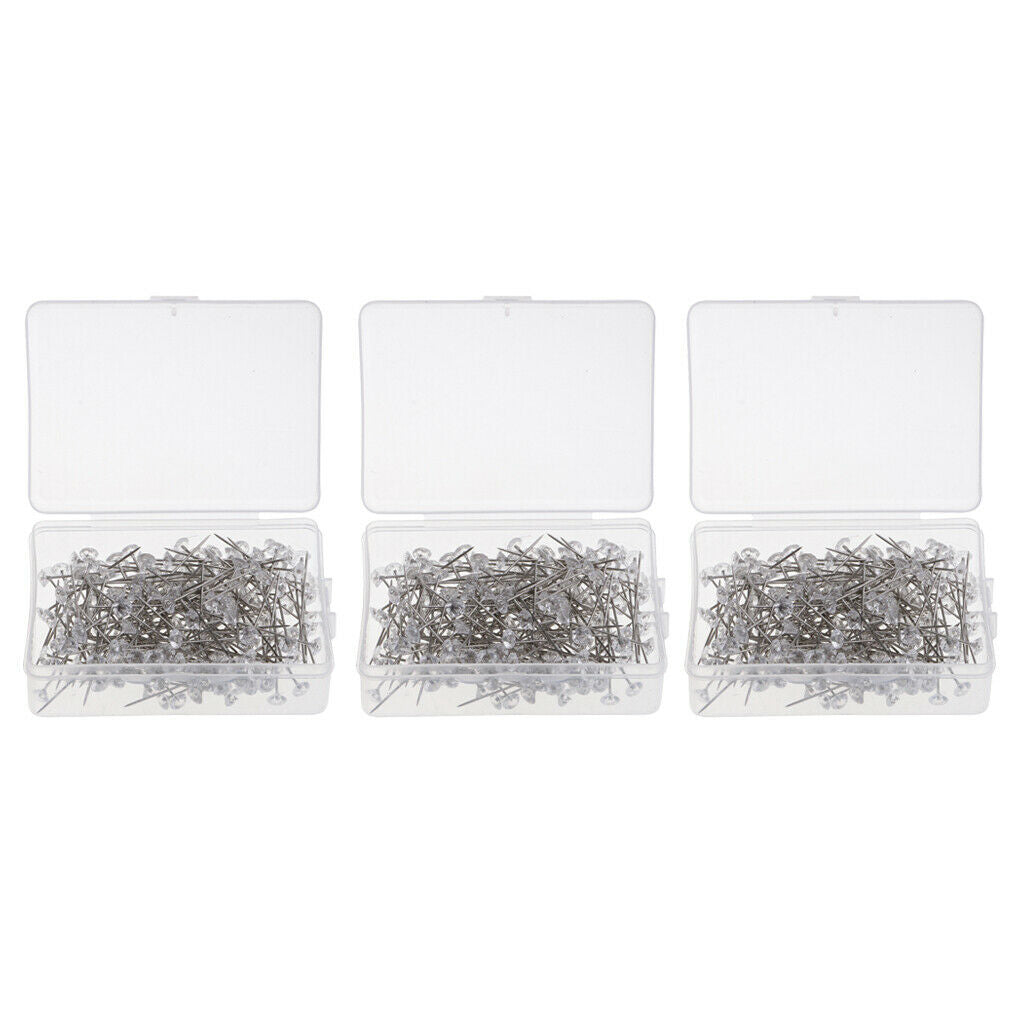 600x Crystal Diamond Head Pin Wedding Florist Pins Buttonholes Boutonniere