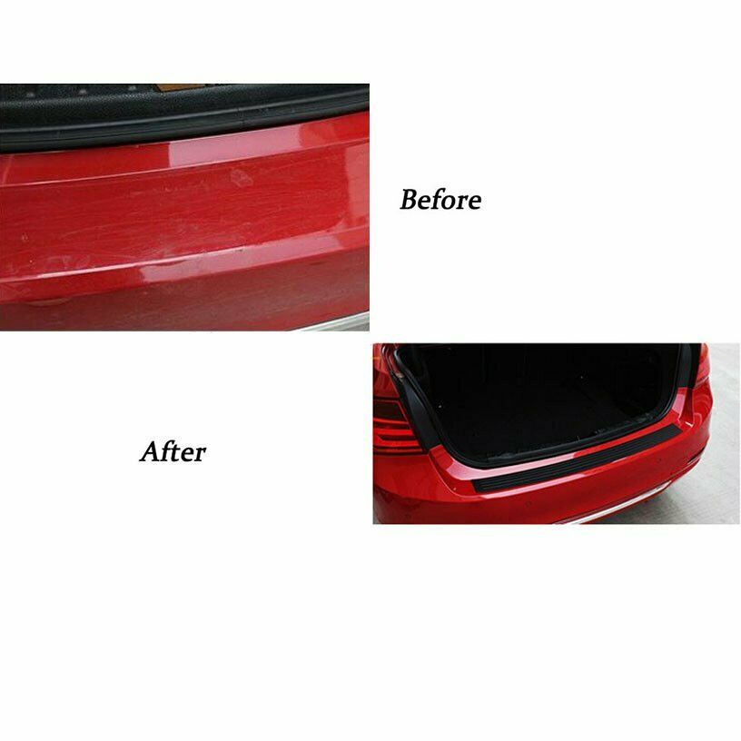 1X JDM Black Rear Rubber Bumper Guard Protector Flexible Adhesive Most Car Truck
