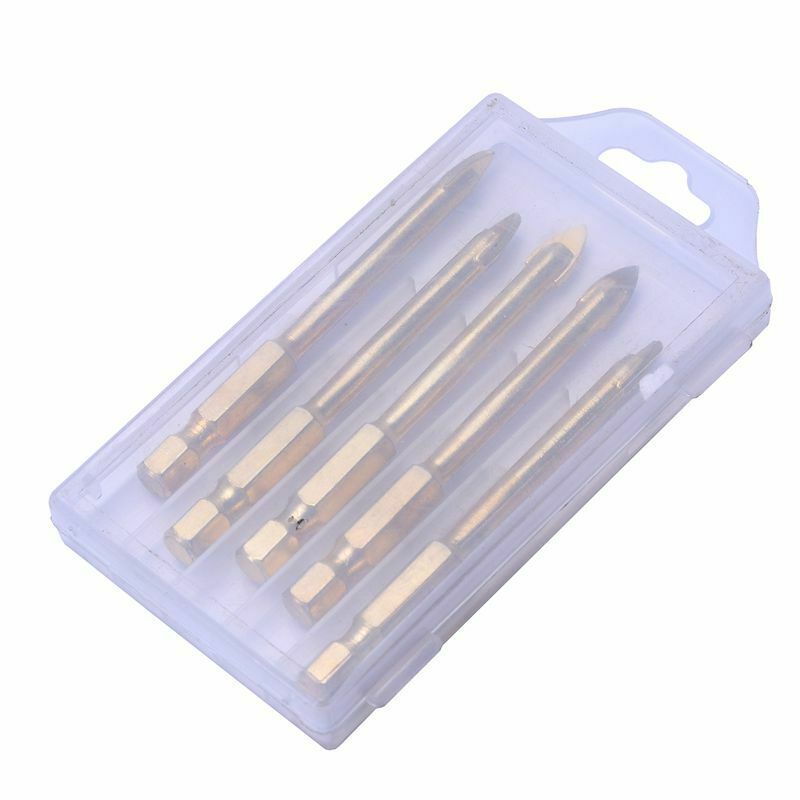 5 Pieces Of 6Mm Glass Drill Bit Set Tungsten Carbide Tip Ceramic Tile Cutter WB4