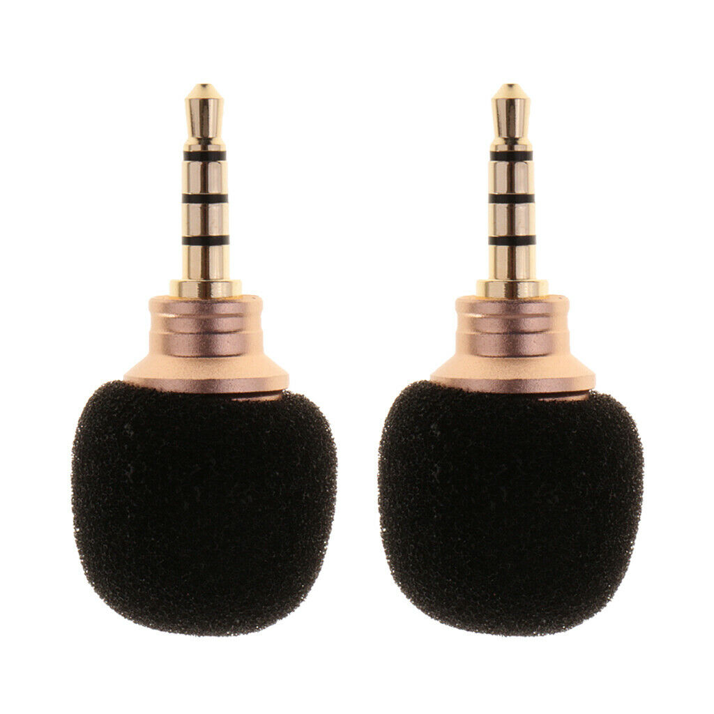 Lovoski 2 PCS Black 3.5mm Microphone Mic For Mobile Cell Phone, Portable