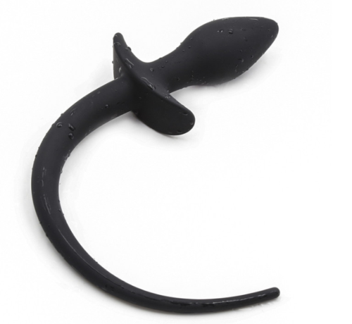 Black Silicone tail Plug dog tail to be a dog S