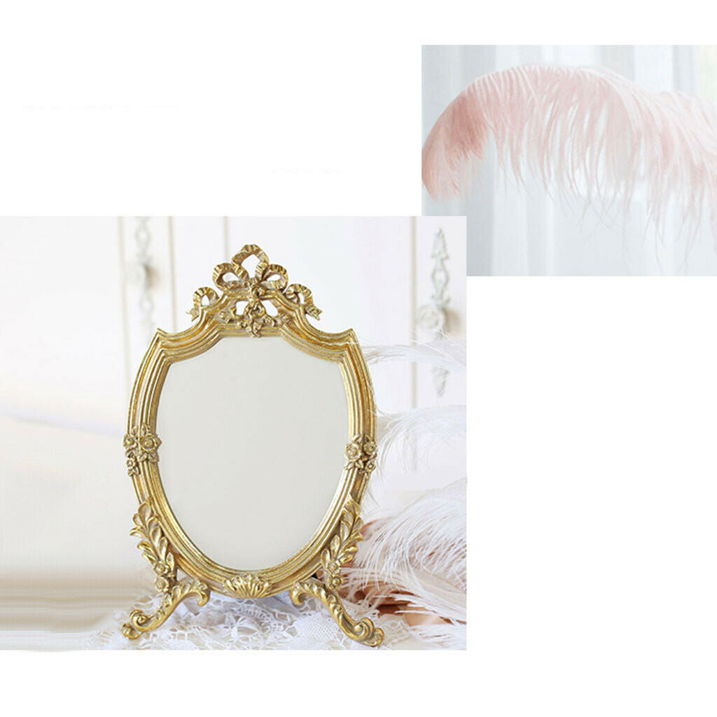 Decorative Makeup Mirror Oval Frame Bedroom Desktop Dresser Vanity Mirrors