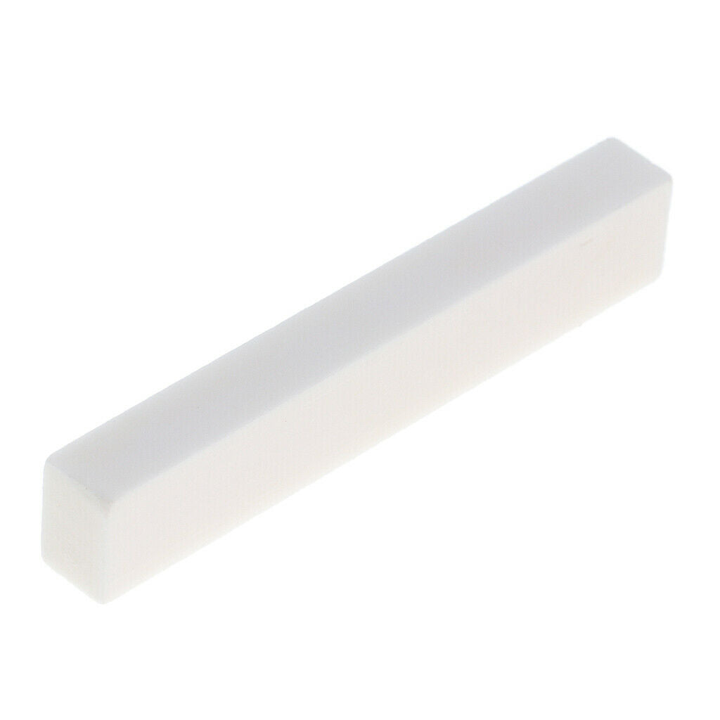 Guitar Uncarved Bone Bridge Nut Musical Instruments Parts White 52x6x10mm