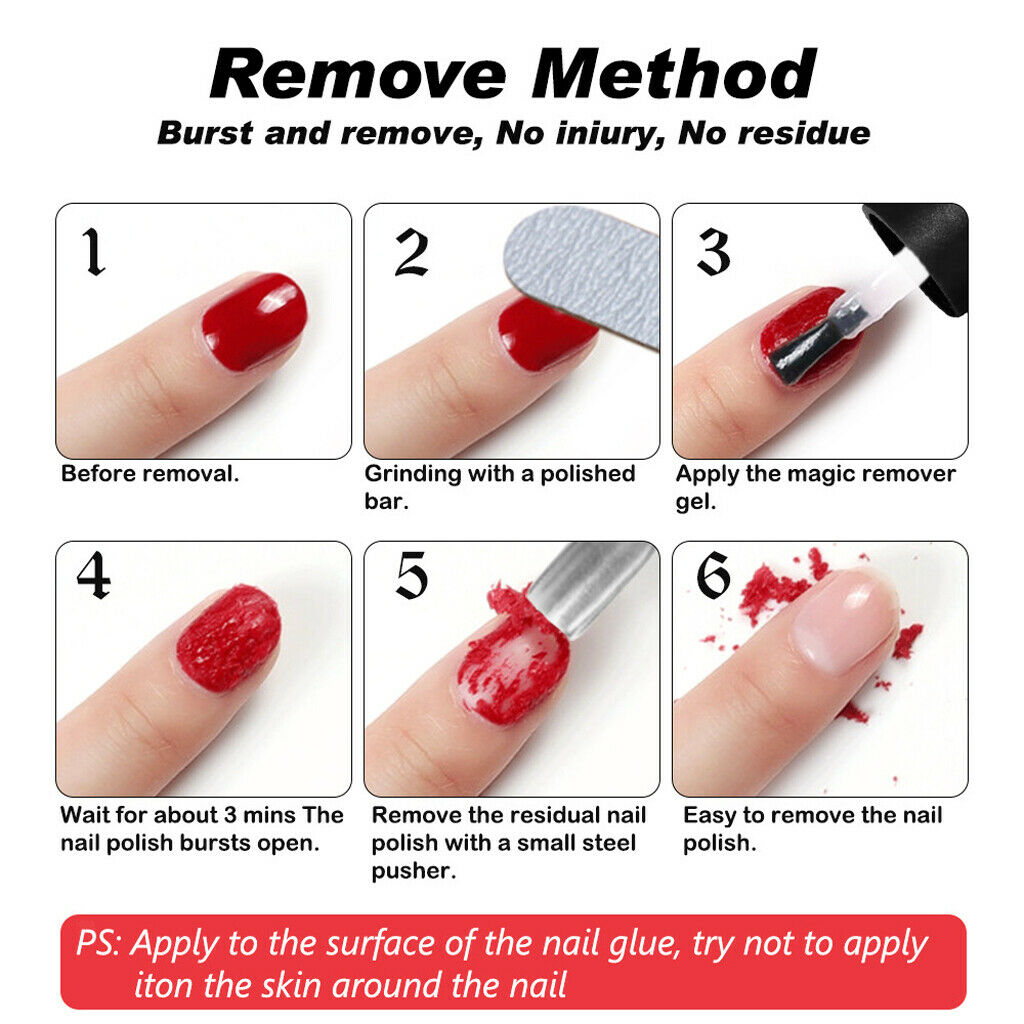 8ML Salon DIY Quick Easy Polish Remover Gel Soak-Off UV Gel Nails Polish