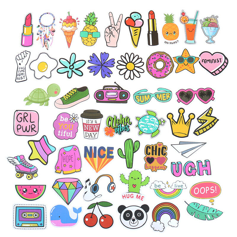 50Pcs Cute Cartoon Stickers Laptop Luggage Guitar Bicycle Skateboard Dec DD