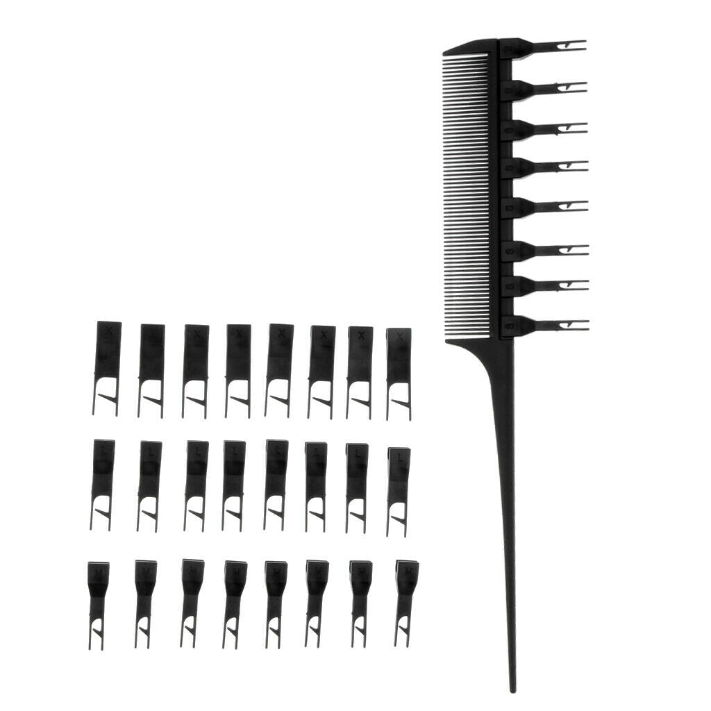 2x Pro Weaver Highlights Foiling Hair Comb Rat Tail Sectioning Dye Brush