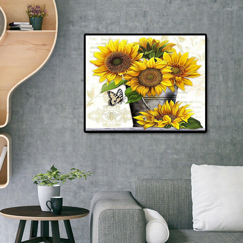 Square Drill Diamond Painting 5D DIY Sunflower Rhinestone Cross Stitch Kit