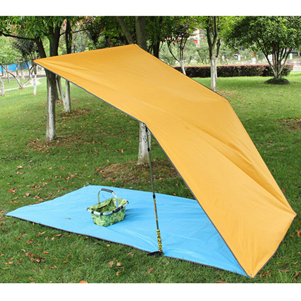 Portable Camping Awning Canopy Sun Shade Tent Tarp Rain Shelter L Orange