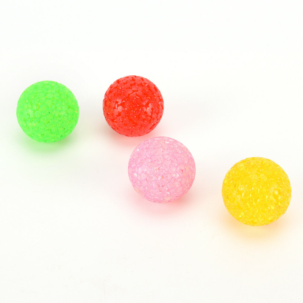 pet dog cat play transparent particles non-toxic rubber ball with bell Xma.l8