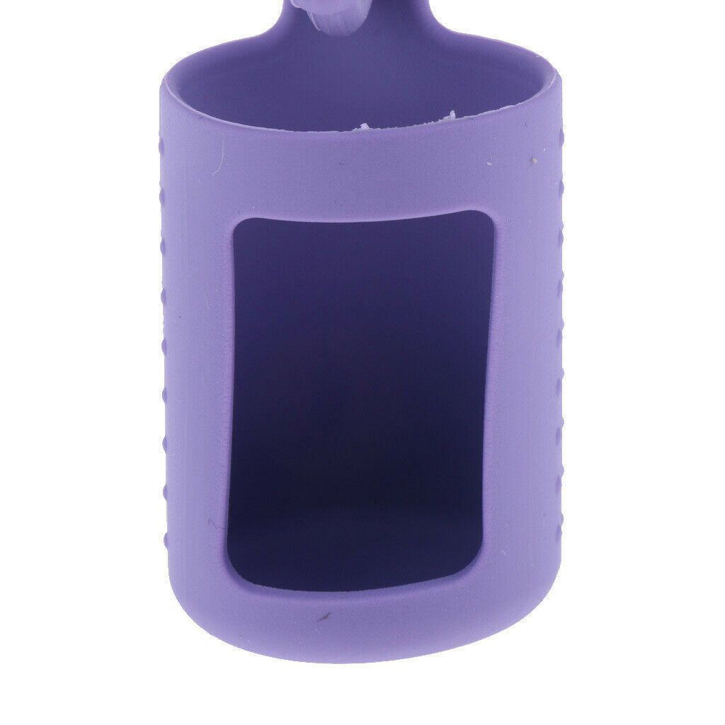 Wood Essential Oil Display Stand with 6 Silicone Carrying Sleeves Case - for
