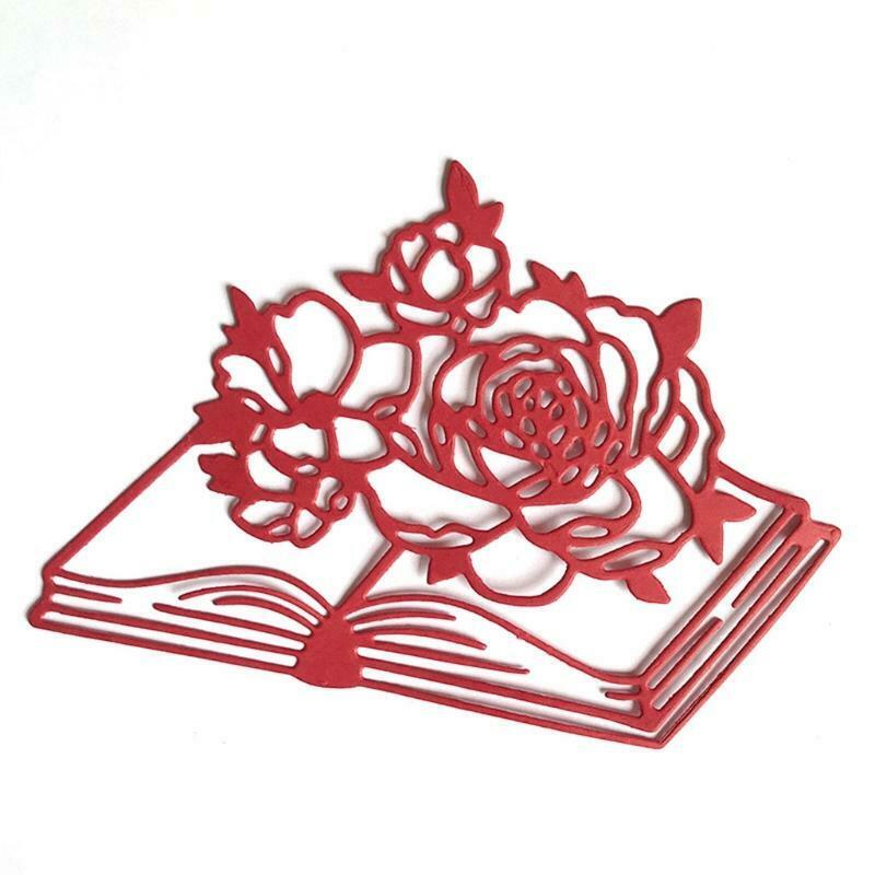 Rose Flower Book Metal Cutting Dies Stencil DIY Scrapbooking Album Paper Card