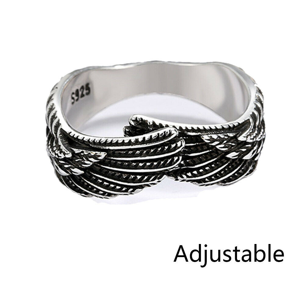 Punk Hip-Hop Adjustable Feather Wings Retro Style Open Finger Wings Open Ring
