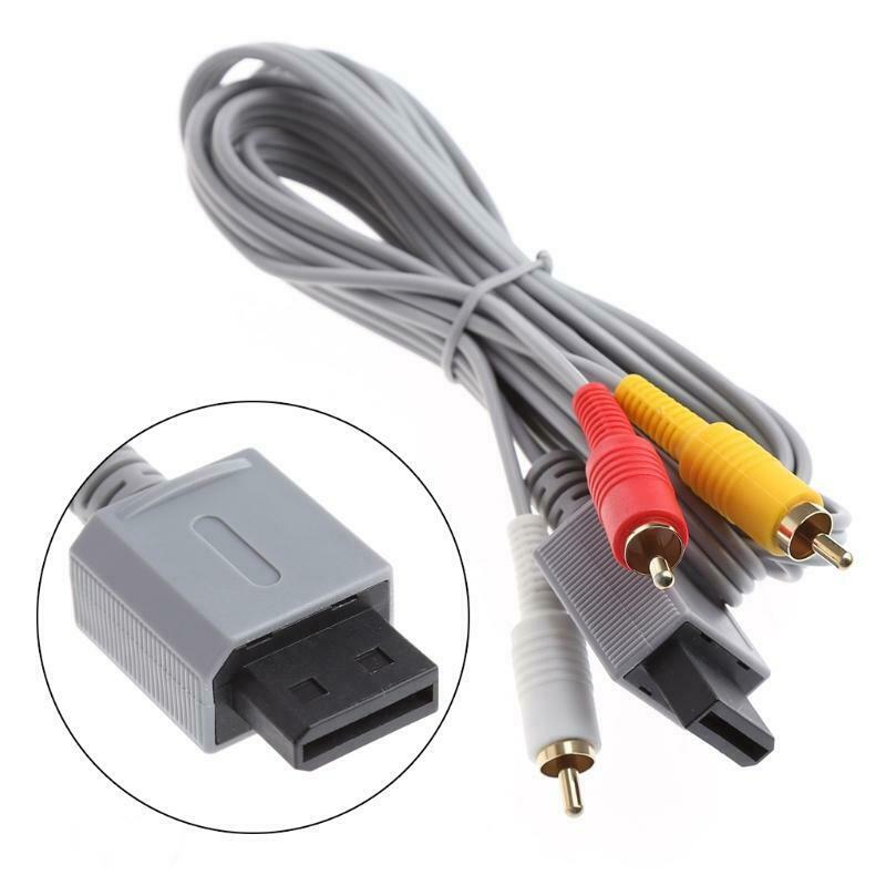 Audio Video AV Stereo 3 RCA Composite Cable 1.8M For Wii Game Console