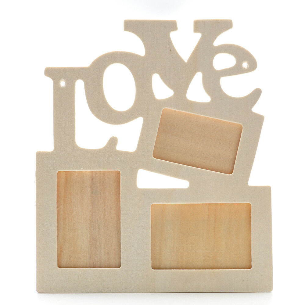 DIY Wedding Hollow Love Wooden Photo Picture Frame Rahmen Home Decor NEW