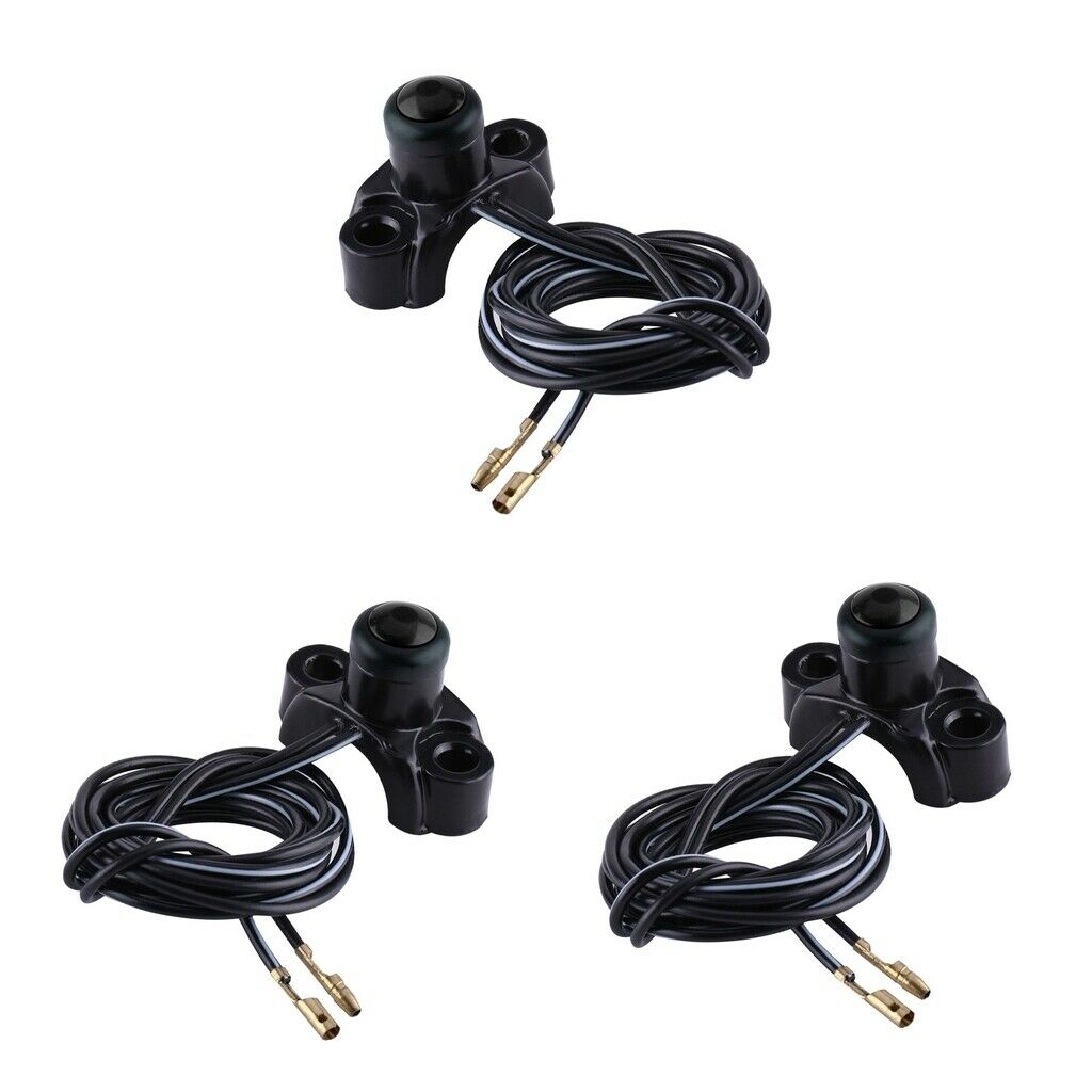 3xMotorbike ATV 22mm Handlebars Engine Kill Stop Start Button Switch - Black