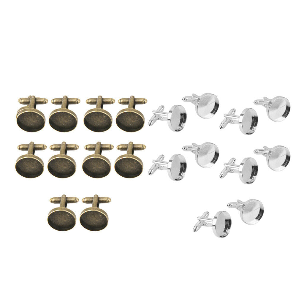20 Pieces Round Blank Settings Base Pad Cufflinks Findings Making