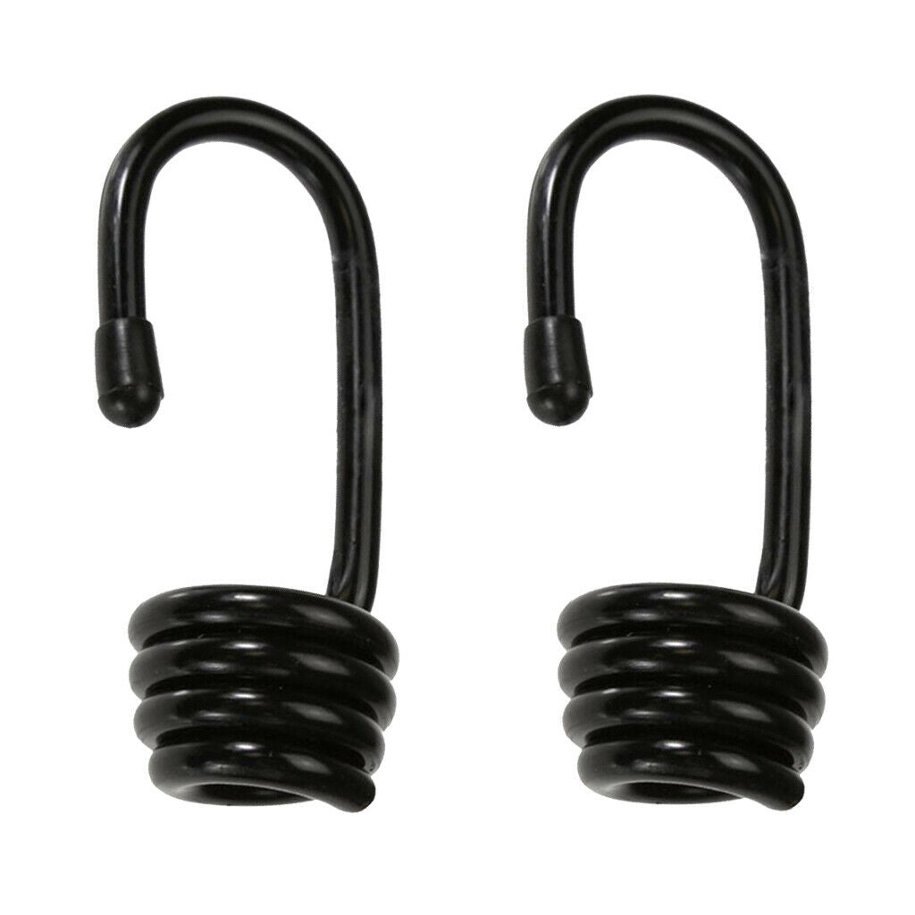 2pcs Plastic Coated Steel Wire Hooks 8mm Shock Cord Bungee Elastic Rope Tool