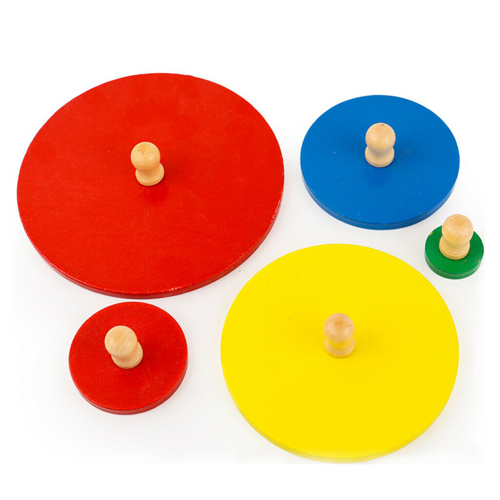 Wooden Geometry Blocks Inserting Board Jigsaw Puzzle Kids Educational