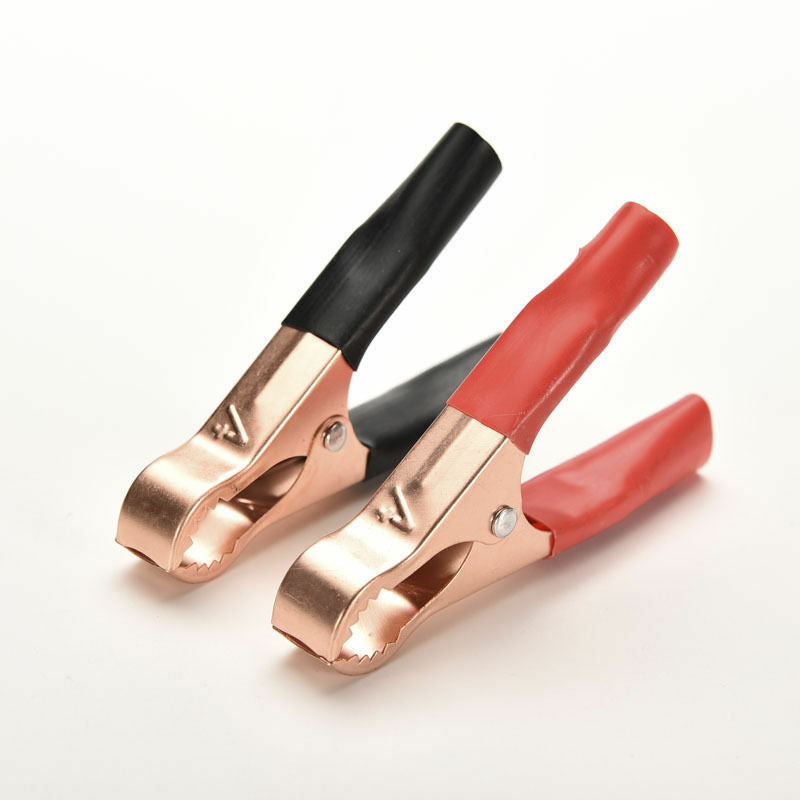 2Pcs Red&Black Car Battery Charger Clamp Alligator Clip for Jump Starter New WF