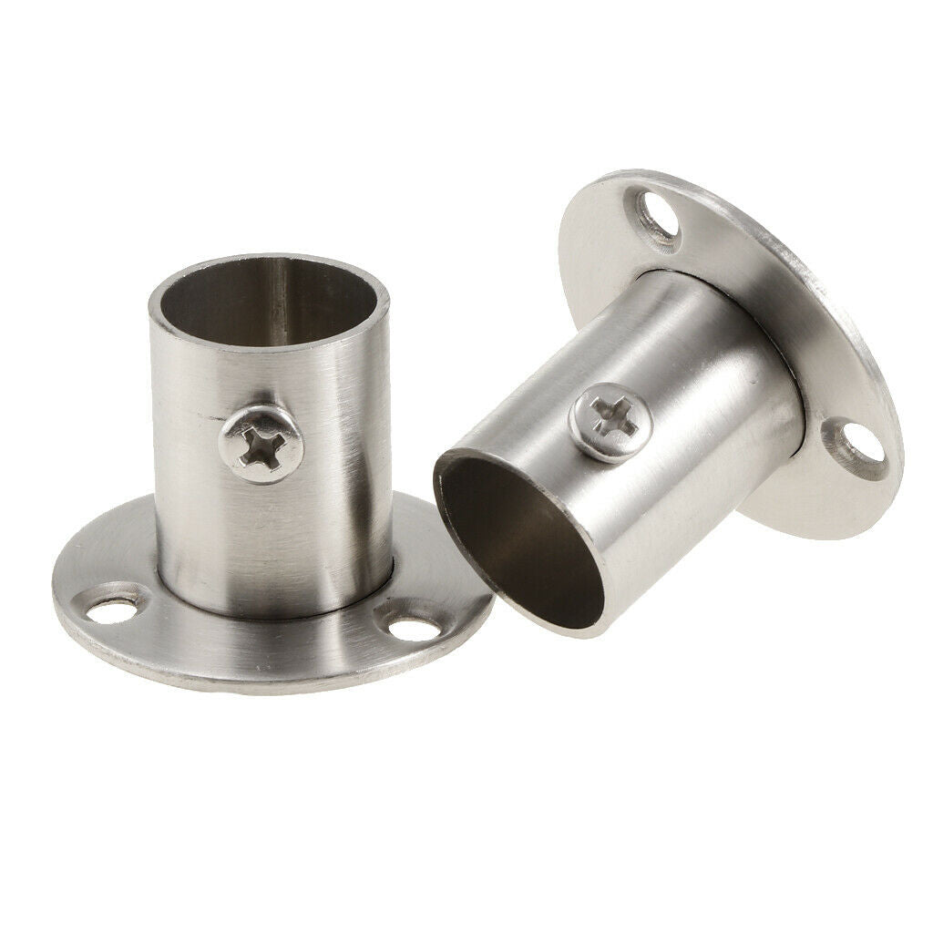 Hanging Garment Pipe Bracket Walk In Wardrobe Rail Ends Supports 42 x 30mm