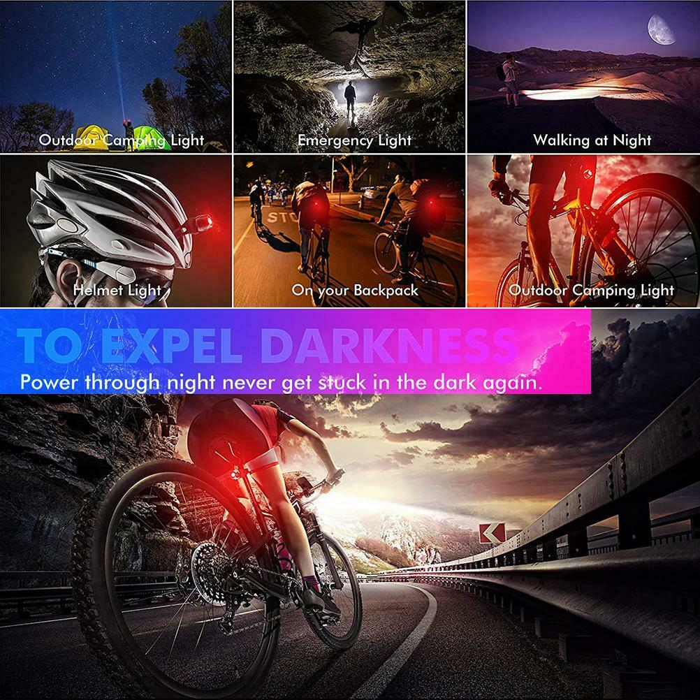Light for Bike USB Rechargeable Set Super Bright Front Light Warning Rear Light